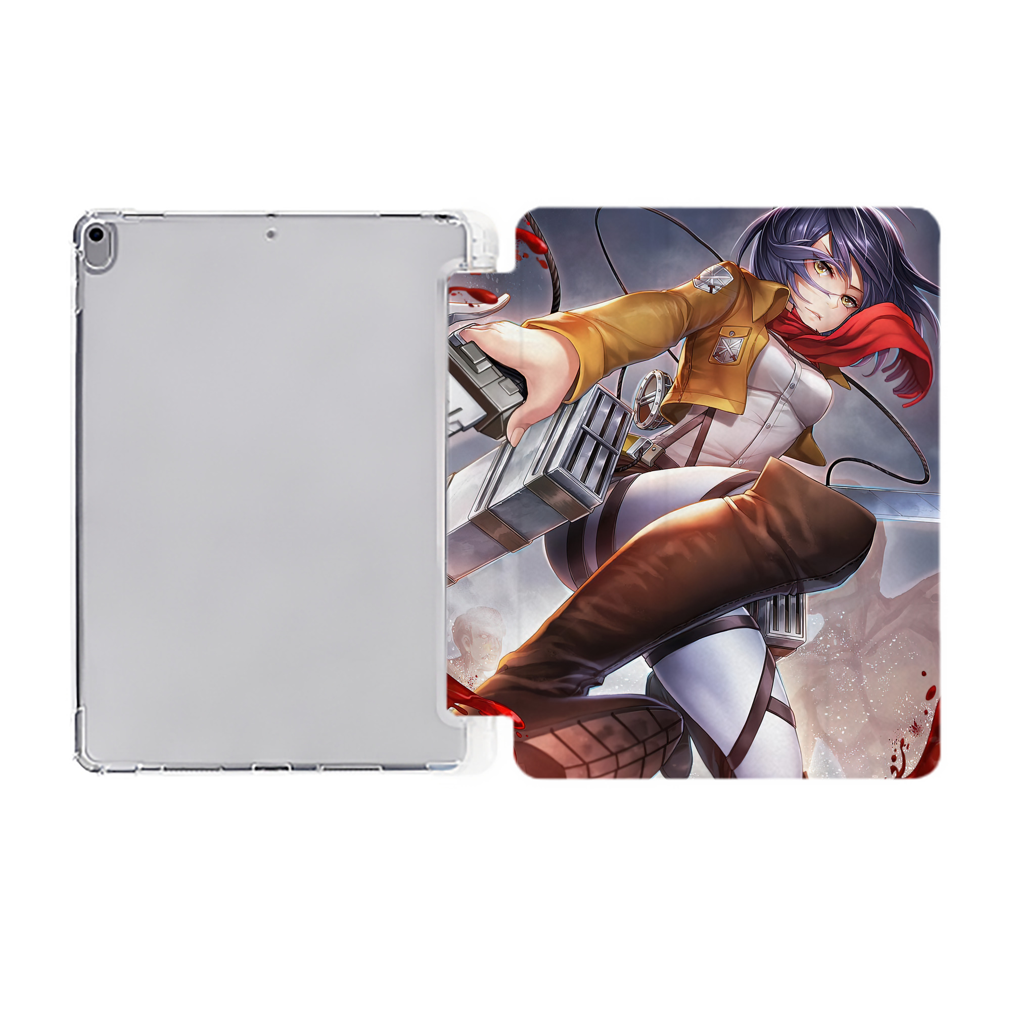 （画像用） 進撃の巨人 Attack on Titan IPad ケース ペン収納付き 三つ折りスタンド PUレザー×シリコン 対応機種9.5/10.5/10.9インチ